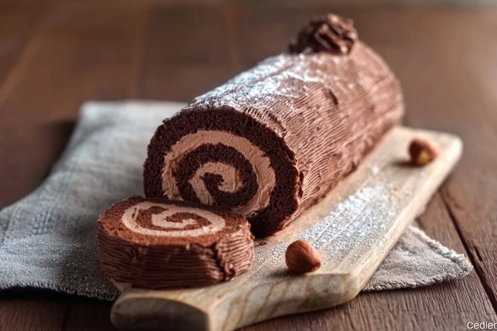 bûche roulée chocolat noisette