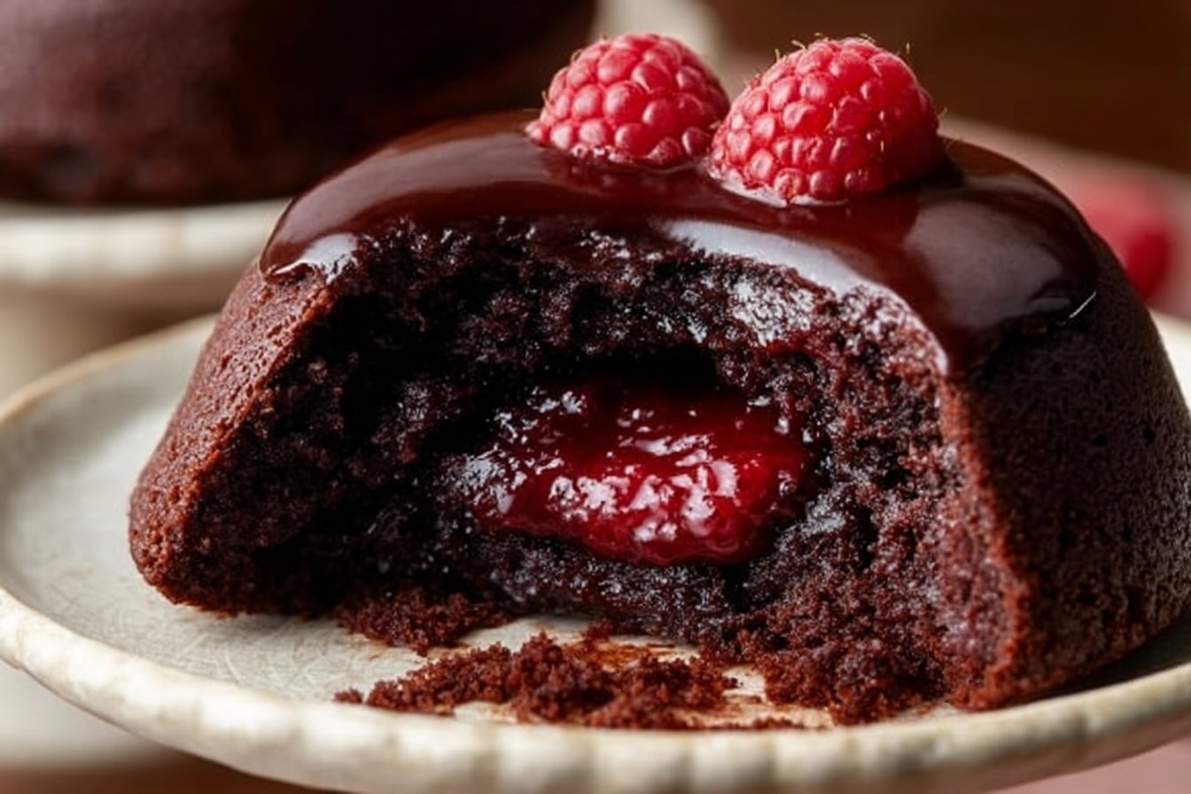 gâteau fondant chocolat framboise