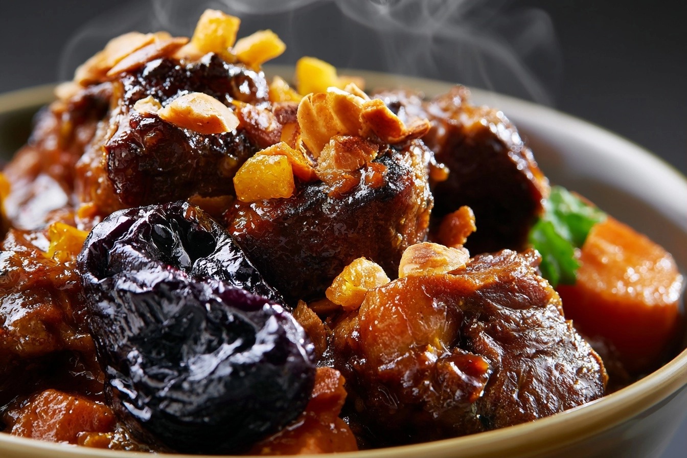 Tajine d'agneau aux pruneaux et amandes torréfiées : mon exploration aux épices