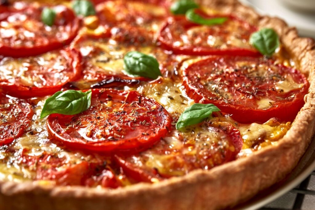 Tarte tomate et moutarde : mon astuce croustillante aux oignons caramélisés
